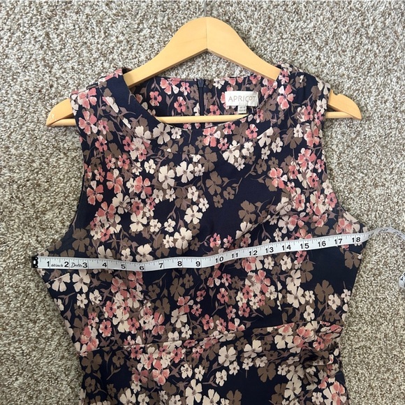 APRICOT Navy and Pink Floral Mini Dress Formal Floral Stretch XL Cinched Side - Picture 4 of 5